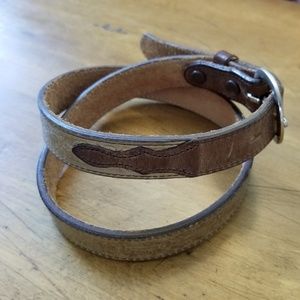 Brown and tan Western belt